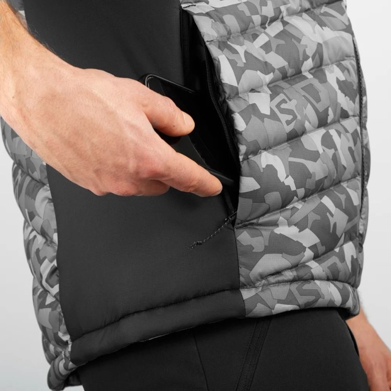 Salomon Essential Xwarm Down Men's Insulated Vests Camo | CA 74I80